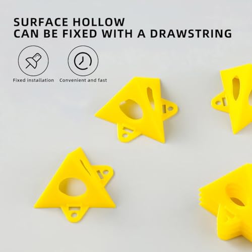 YdseozOA 20 Stück Pyramidenständer, dreieckige Ständer, Schranktürerhöhungen, gelber Kegel, Leinwand-Türerhöhungen, Stützständer, Malerei, perforierte Holzarbeiten, Möbelständer