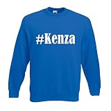 Reifen-Markt Sudadera Hashtag #Kenza para mujer, hombre y niños en los colores negro, blanco y azul con impresión azul M