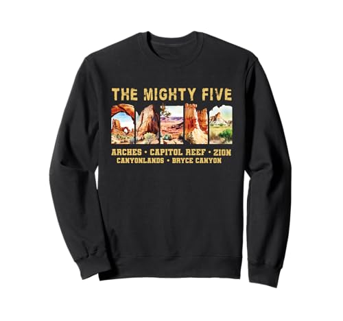 Souvenir vintage de Moab Big 5: Parque Nacional Utah Mighty Five Sudadera