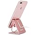 Cell Phone Stand, ZTON Aluminum Metal Tablet Stand, Mobile Phone Holder for iPhone iPad Samsung for Desk table Bedroom Kitchen (Rose Gold)
