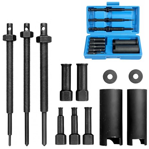 Taipintee Conjunto de rolamentos internos removíveis, com haste roscada, arruela e capa, aço carbono, 9/11/14/19/23 mm, para rolamentos de bicicletas, rolamentos de agulhas (preto)