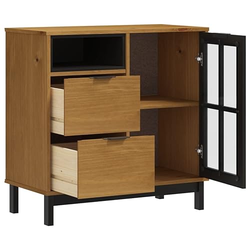 Aparador de salón Flam de madera con vitrina para organizar el pasillo de casa 5