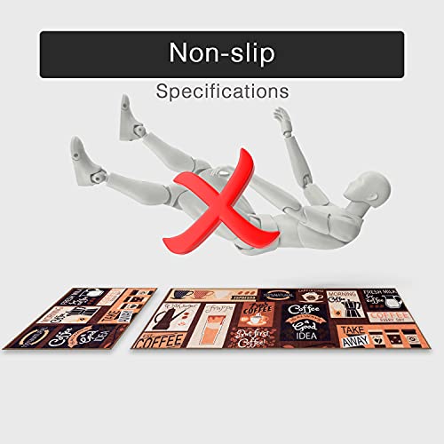 Wunderlin Kitchen Rugs Runner Collection Non-Slip Kitchen Washable Rugs For Kitchen Floor Set Carpet Kitchen Rugs Kitchen Decorations Theme Sets Of Two (Coffee) #TOP2