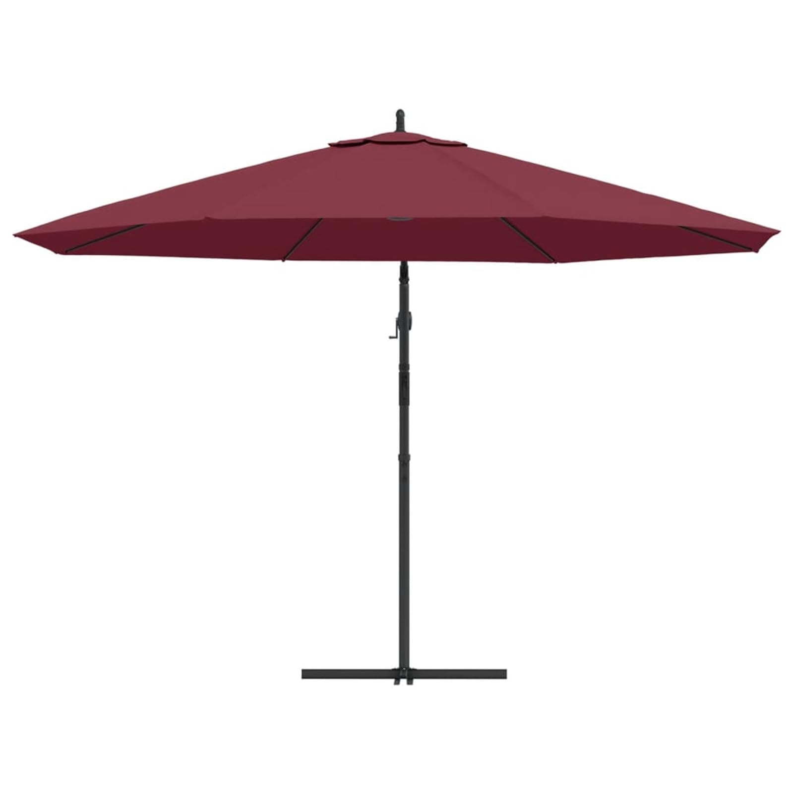 Homgoday Parasol, 350 cm czerwony aluminiowy słupek parasolowy, parasole przeciwsłoneczne, parasole ogrodowe, parasole zewnętrzne, parasol plażowy, wiatroszczelny parasol na taras