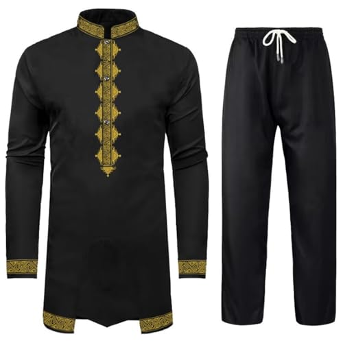 Chemise dashiki homme manches longues pour corriger le style des silhouettes XXL