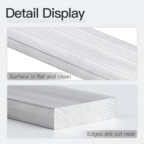 Image of 2 Pieces 1 /2 inch (12mm) X 2 inch(50mm) Square Aluminum Flat BAR 12 inch(305mm) Long 6061 General Purpose Plate,T6511 Solid New Mill Stock
