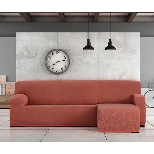 Housse chaiselongue orange pour protéger un canapé d'angle usé - 4