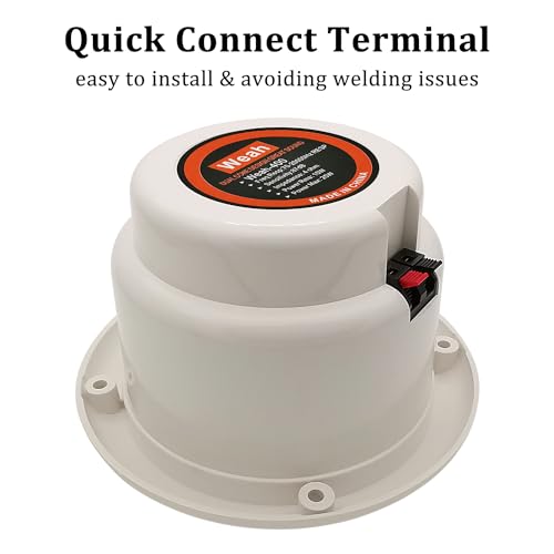 Image of HiQltyla 5.25 Inch Waterproof Marine Boat RV Hot Tub Outdoor Speaker, WEAH-400 25 Watt Dual Cone 2 Way Full Range White Color (Sold as a Pair)