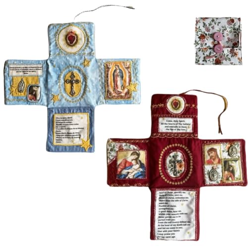 Handcrafted Pocket Devotional – Faith Edition, Mini Hand Embroidered Pocket Book, Catholic Travel Prayer Kit