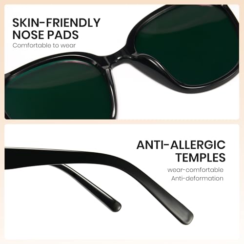 Image of Cyxus Oversized Cat Eye Sunglasses for Women Polarized Lens UV Protection for Beach Music Festivals Shopping 1902