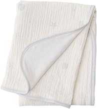 Pupa Poopo Cooling x Organic Gauze Baby Blanket, Reversible, 27.6 x 35.4 inches (70 x 90 cm), Cool to the Touch (01 Shell)