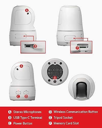 Image of Canon PowerShot Pick Active Tracking PTZ Camera with Built-in Wi-Fi, Photo and Video, Compact and Portable, Wireless Webcam, White | 11.7MP 1 /2.3 CMOS, 3x Optical, Up to 12x Zoom, Full HD 1080p60, WI-FI and USB-C