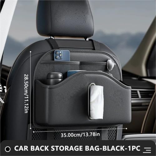 Basurero para coche de diseño ergonómico y almacenamiento textil Premium 2