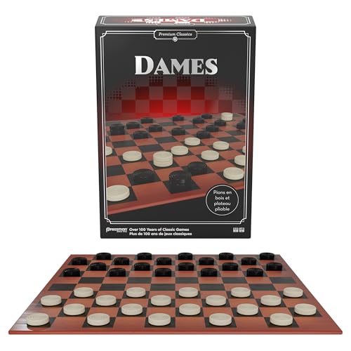 Goliath - Dames - Jeu de Dames Premium pour Enfants dès 6 Ans - Plateau de Jeu Pliable en Carton - Prenez Les Pions en Bois de l'Adversaire - Stratégie et...