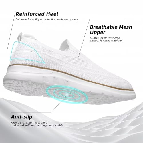 Image of Men's Walking Boat Shoes Slip On Casual Loafers Non Slip Comfortable Lightweight Work Driving Shoes