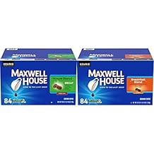 Maxwell House Decaf House Blend Medium Roast and Breakfast Blend Light Roast K-Cup Coffee Pods 84 ct Box