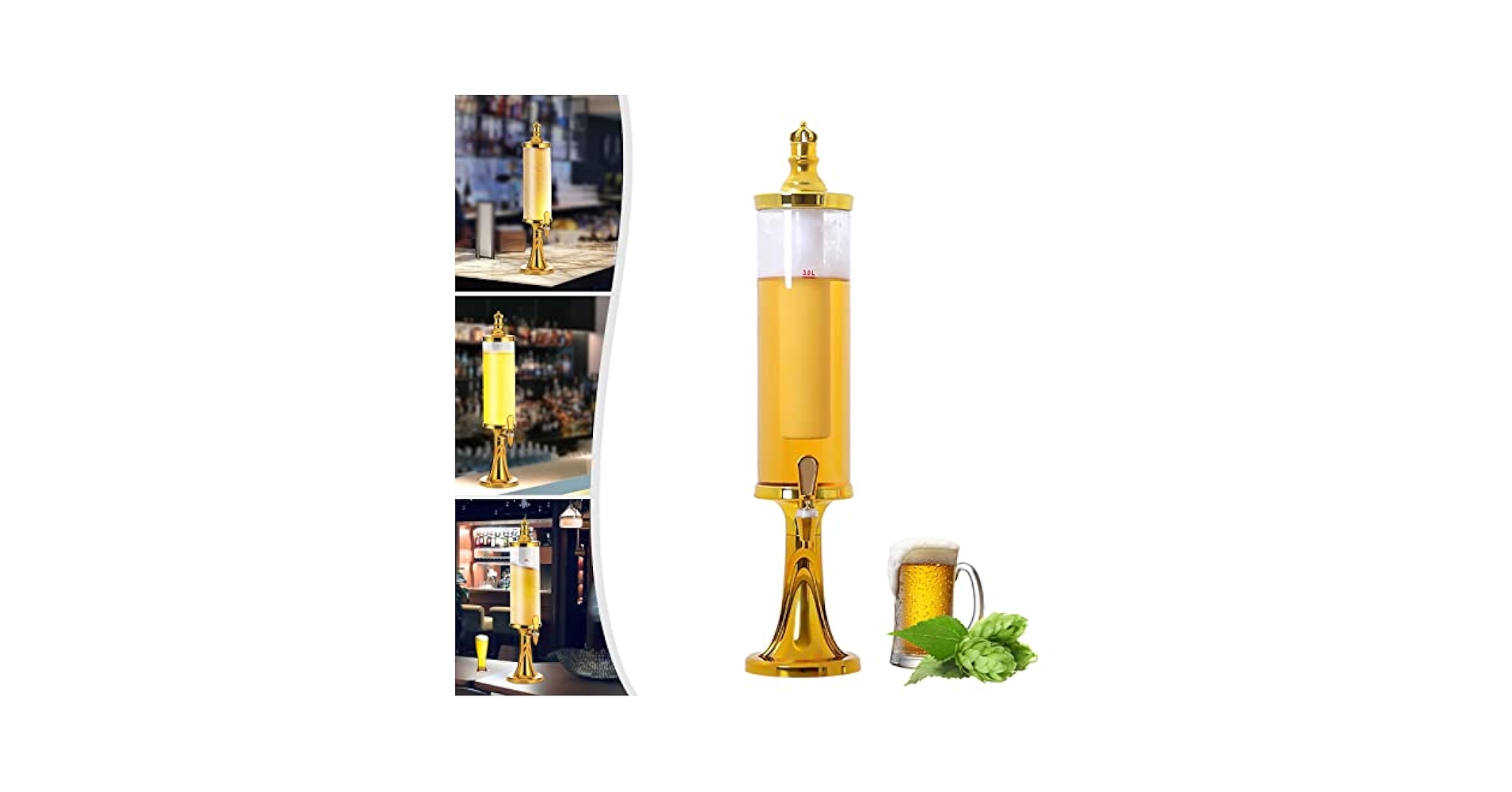 Amazon.com | 3L Beer Tower Dispenser 100 oz, Clear Beverage