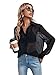 Floerns Women's Button Front Long Sleeve Mesh Shirt See Through Sheer Blouse Tops Black L