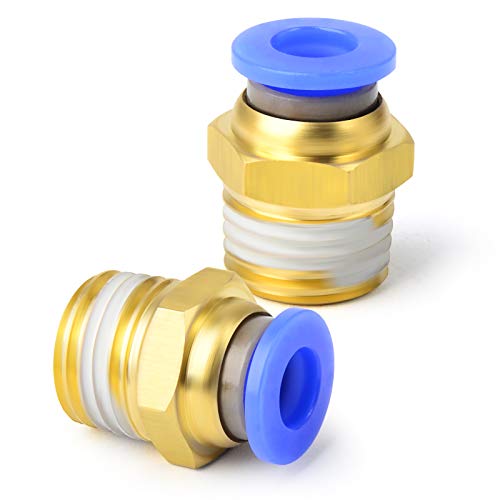 TAILONZ PNEUMATIC Racor recto macho de 6 mm de diámetro exterior x 1/4 BSP PC6 02 (paquete de 2)