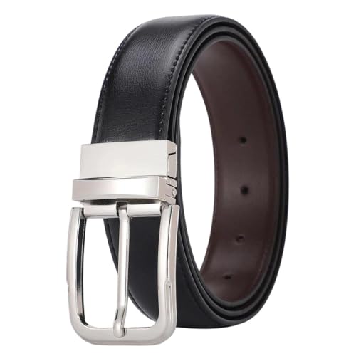 Men's double-sided pin-buckle genuine leather business casual belt