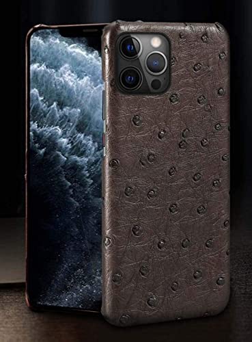 Coque iPhone 13 Pro autruche bleue luxe KANUZ élégante