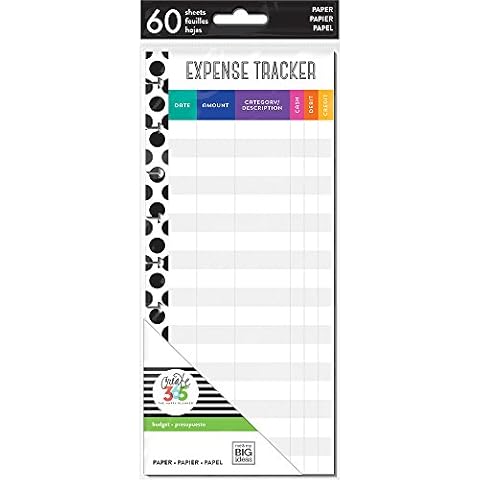 me & my BIG ideas Expense Tracker Sheets - The Happy Planner Scrapbooking Supplies - 60 Pre-Punched Double-Sided Sheets For Your Planner - Budget, List Your Bills & Purchases - Classic Size Cover