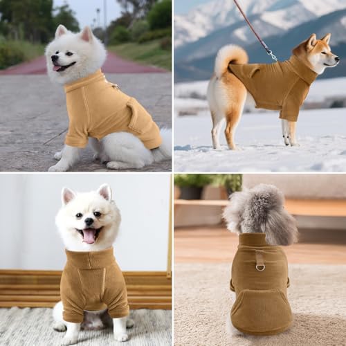 Pull en polaire pour petit chien col roulé extensible contre le froid de l'hiver - 7