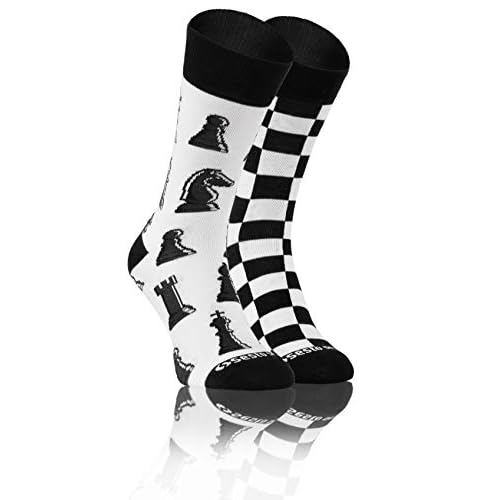 Sesto Senso Calcetines Divertidos Algodón Mujer Hombre Locos Coloridos Funny Socks A Cuadros 39-42 Ajedrez