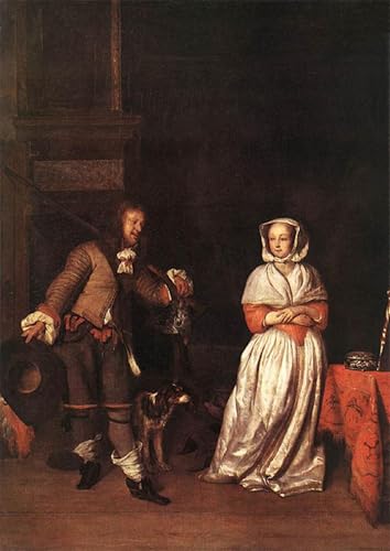 Tableaux Gabriel Metsu affiche murale décoration animaux art poster 60x90cm