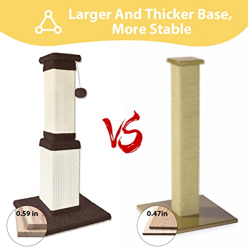 Agym Cat Scratching Post, 32 Inch Large Cat Scratch Post For Cats And Kittens, Nature Sisal Modern Cat Scratcher For Indoor Cats, Protect Your Furniture And Exercise Cats, Brown #TOP5