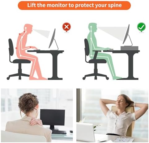 gianotter Desk Computer Monitor Stand Riser with Drawer and 2 Pen Holder, Desk Accessories & Workspace Desk Organizers, Desktop Organizer for Office Supplies (Rose Gold)