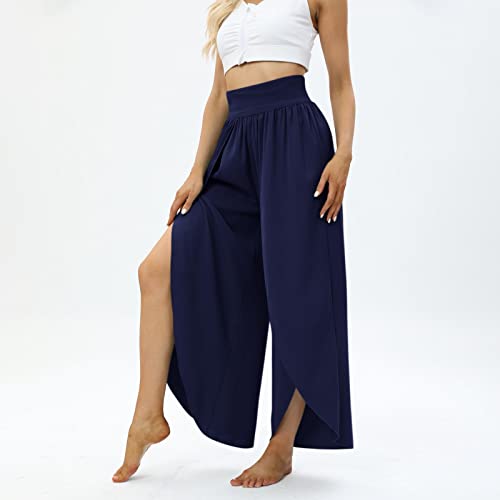 Wide Leg Pants For Women My Orders Placed Recently By Me Bell Bottom Pants For Women Yoga Flowy Palazzo Resort Womens Fashion 2023 Womens Summer Clothes Workout Flare Yoga Pants（A Dark Blue，Small） #TOP7