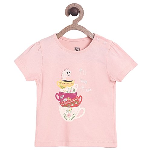Image of miniklub Girls Pink Printed T-Shirt With Pyjamas