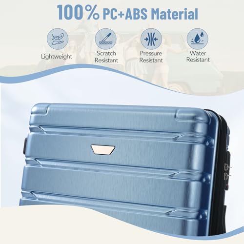 Merax TJ-051 3 Pieces Abs Hardside Luggage Sets Spinner Wheels Suitcase Tsa Lock thumb #3