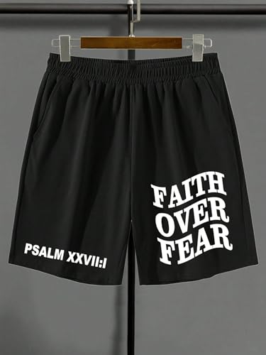 QJQ Men's Letter Graphic Drawstring Waist Shorts Summer Casual Workout Athletic Gym Track Shorts Streetwear4