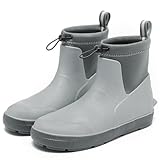 CKWLXQY Men's Deck Boots,Ankle Rubber Rain boots Waterproof Anti-Slip Waterproof Shoes, Fishing Boating Boots Water Work Shoes for Men