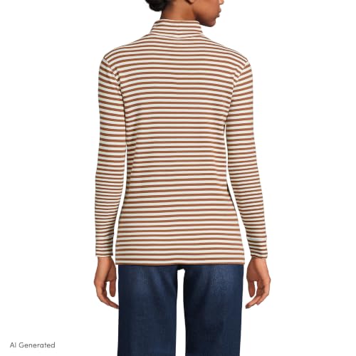 Image of Lands' End Women's Cotton Mock Turtleneck