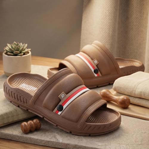 Image of DOCTOR EXTRA SOFT Men's Classic Ultra Soft Sliders /Slippers with Cushion FootBed for Adult | Comfortable & Light Weight | Stylish & Anti-Skid | Waterproof & Everyday Flip Flops for Gents /Boys D-527