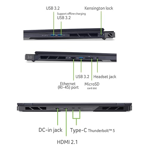 Predator Helios 18 Ai Portatile Gaming Portatili, Intel Ultra 9-275X, RAM 64 Gb DDR5 SSD 2TB (2x1Tb), Display 18" WQXGA 250Hz MINILED, GeForce RTX 5080 16Gb GDDR7, WI-FI 7, Win 11, Ready to use - Notebook - Immagine 3