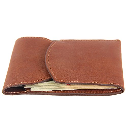 Col. Littleton Genuine Leather Front Pocket Wallet with Flap | USA Made |Brown4