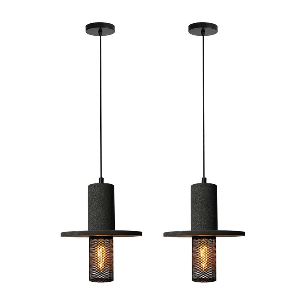 Luminaire d'ambiance à tête unique en béton noir et finitions haut de gamme