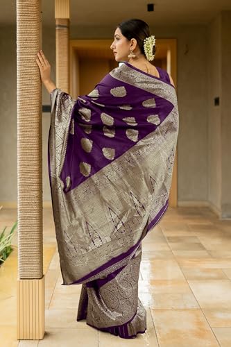 Image of Subham Saree for Woman Silk Cotton Kanjivaram | Soft Easy to Drape Daily Wear Sari with Blouse Fabric