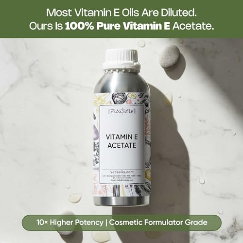 Image of VedaOils Vitamin E Oil 100ml | 100% Pure Vitamin E Oil for Face, Hair, Skin & Body | Vitamin E Hair Oil for Hair Growth & Skin Care