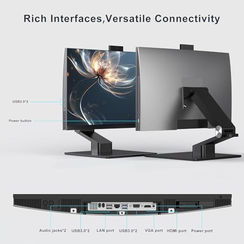 Image of All-in-One Desktop Computer 23.8'' Touchscreen -Quad-Core CPU (Up to 3.4Ghz), 16GB RAM, 512GB SSD, Retractable Privacy Webcam, Bluetooth 5.3, Wi-Fi 6, Keyboard & Mouse Included - Home & Office