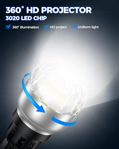 Image of Marsauto 912 921 LED Bulbs for Backup Reverse Light, 300% Brighter T15 906 904 W16W T15 CANBUS Error Free Bulb with 3020SMD Chip, Non-polarity, 6000K Xenon White Fog Lights, Pack of 2
