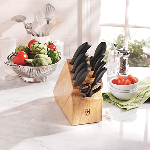 Image of Victorinox Swiss Classic Knife Block - Kitchen Knife Set with Block for Home Essentials - Includes Chef's Knife, Paring Knife & More - Black Handles, 10-Piece Set