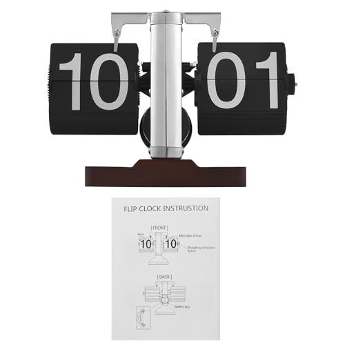Irishom Retro-Flip-Uhr, Vintage-Tischuhr, Digitale Flip-Down-Uhr, Digitale Retro-Flip-Down-Uhr, kleine Uhr mit Holzsockel, Geschenkideen, Coole Dinge für Zuhause, Zimmer, Büro – Bild 5