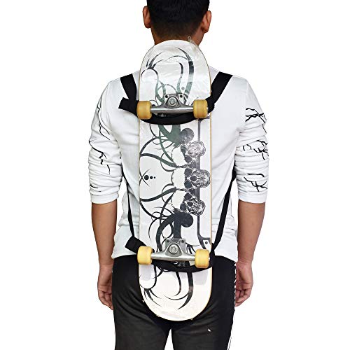 YYST Skateboard Shoulder Carrier Skateboard Backpack Strap Skateboard Backpack Carrier - No Skateboard