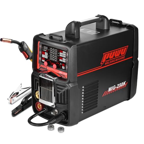 Image of PUWU 250Amp 220V MIG Welder, 6-in-1 Multi-Process Aluminum Welding Machine -GAS MIG/GASLESS Flux Core MIG/Single Pulse MIG/Dual Pulse MIG/Lift TIG/STICK/MMA, Spool Gun Compatible(BLACK)