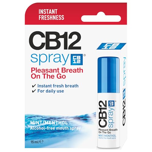 CB 12 Spray Instant Freshness on the Go Reduces the Root Cause of Bad Breath With Zinc Acetate Mint Flavour 15 ml